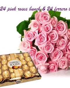 24 roses bunch w/24 ferrero