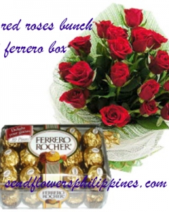12 Red Roses w/30 ferrero box
