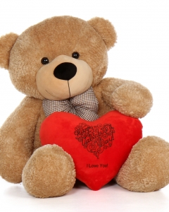 3ft giant teddy w/happy valentines day pillow