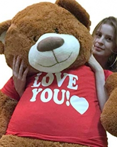 3 ft teddy w/love you t shirt